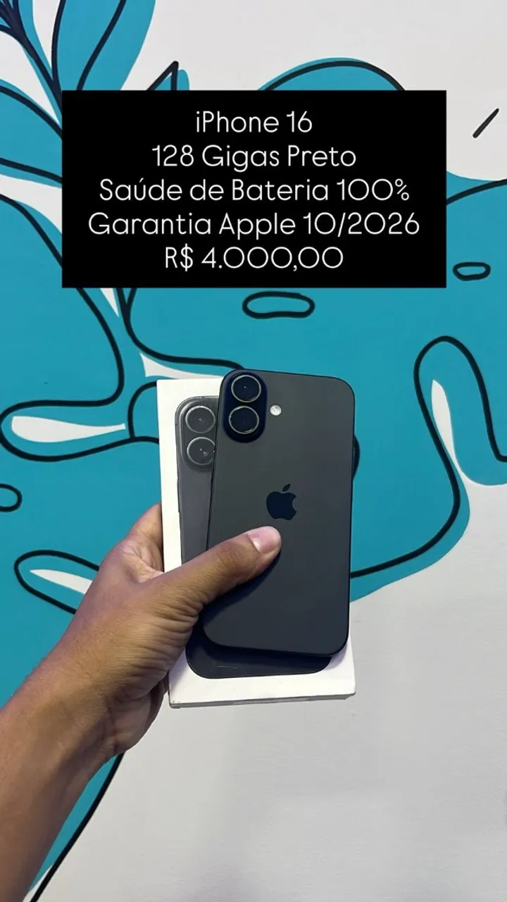 iPhone 14 128GB Preto Saúde de bateria 93% Garantia Apple 03-25 R