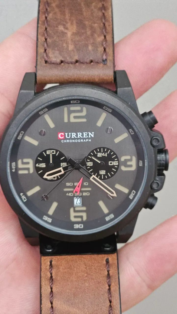 Relogio pulseira couro 
