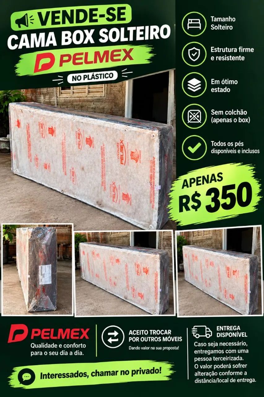 Cama Box Solteiro R$ 350 | Conservada | Aceito Troca