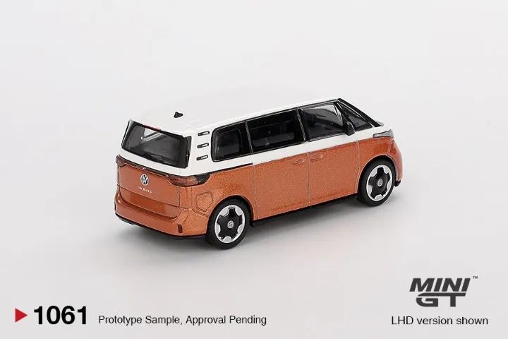 MINI GT 1061 - Volkswagen ID.Buzz Branco Candy / Laranja Vibrante