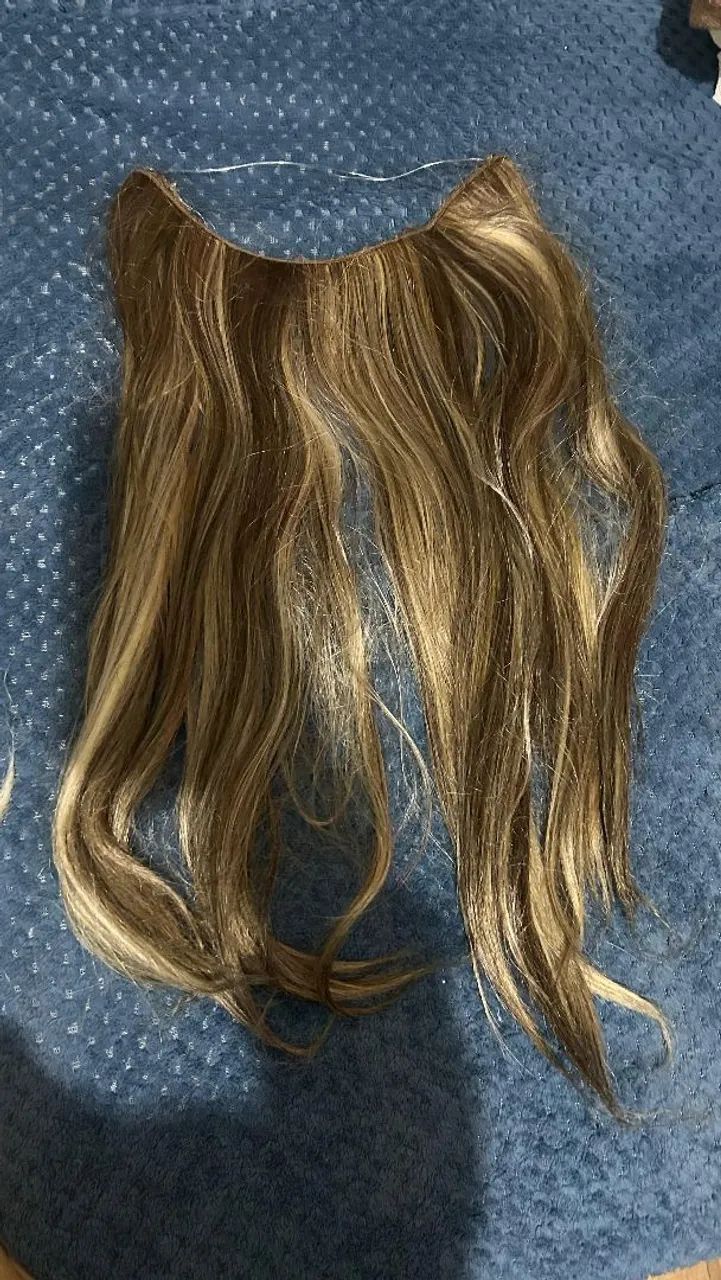  3 conjuntos apliques de cabelo do tipo tic-tac com cinco clipes de metal para fixação.  - Foto 5