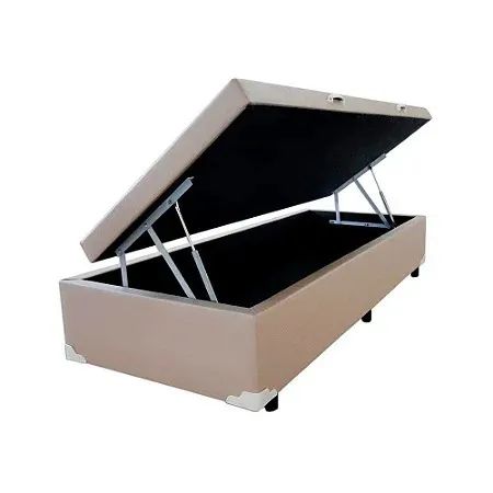 Base Bau Solteiro 88x188x40 Corino Bege 