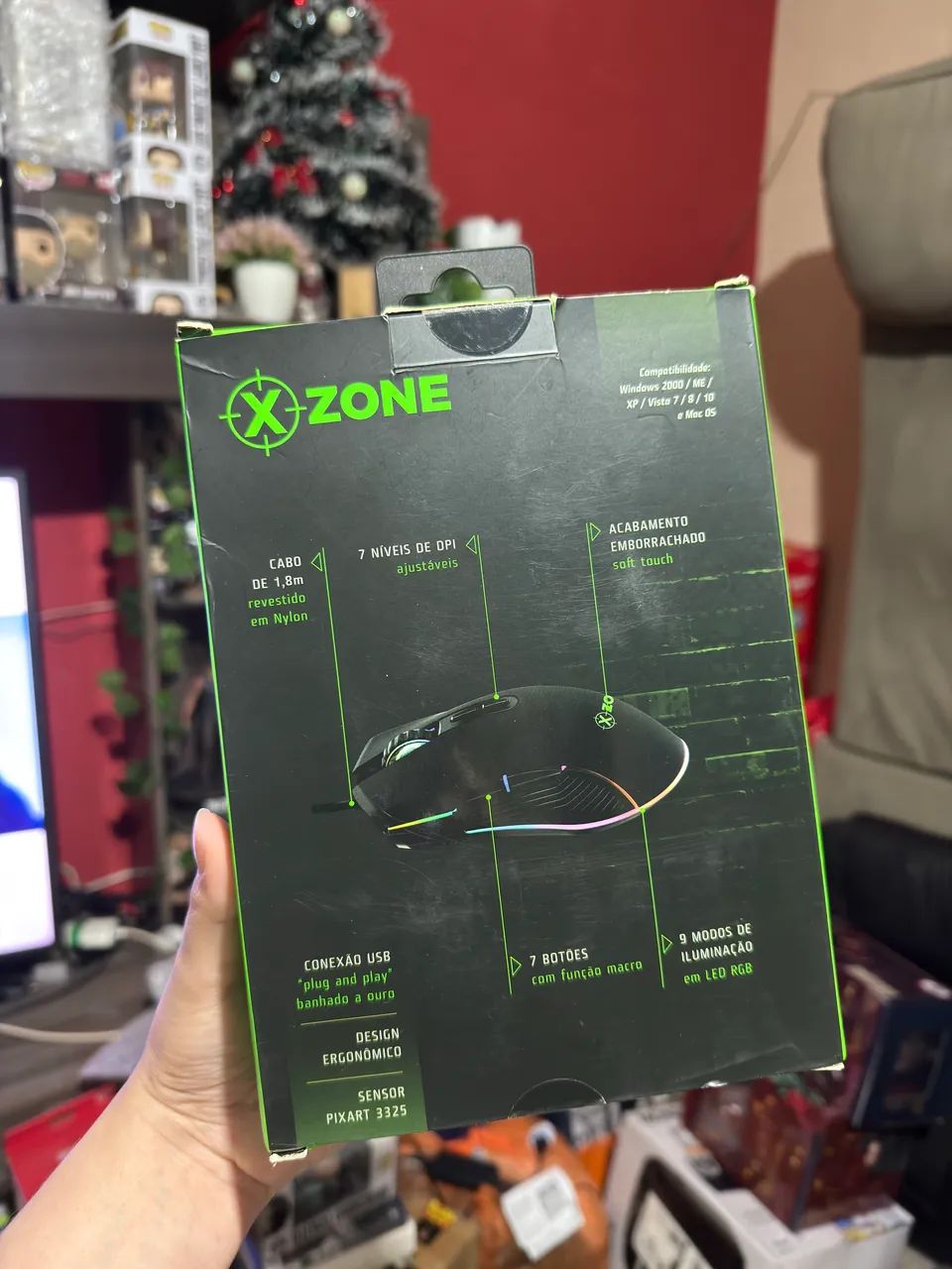 Mouse Gamer Xzone 16.400 DPI - Aberto so pra teste  - Foto 2