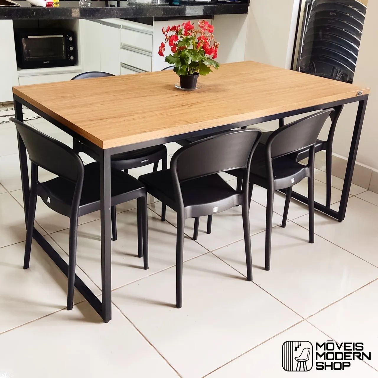 Mesa de jantar industrial 4 lugares sem cadeiras  - Foto 4