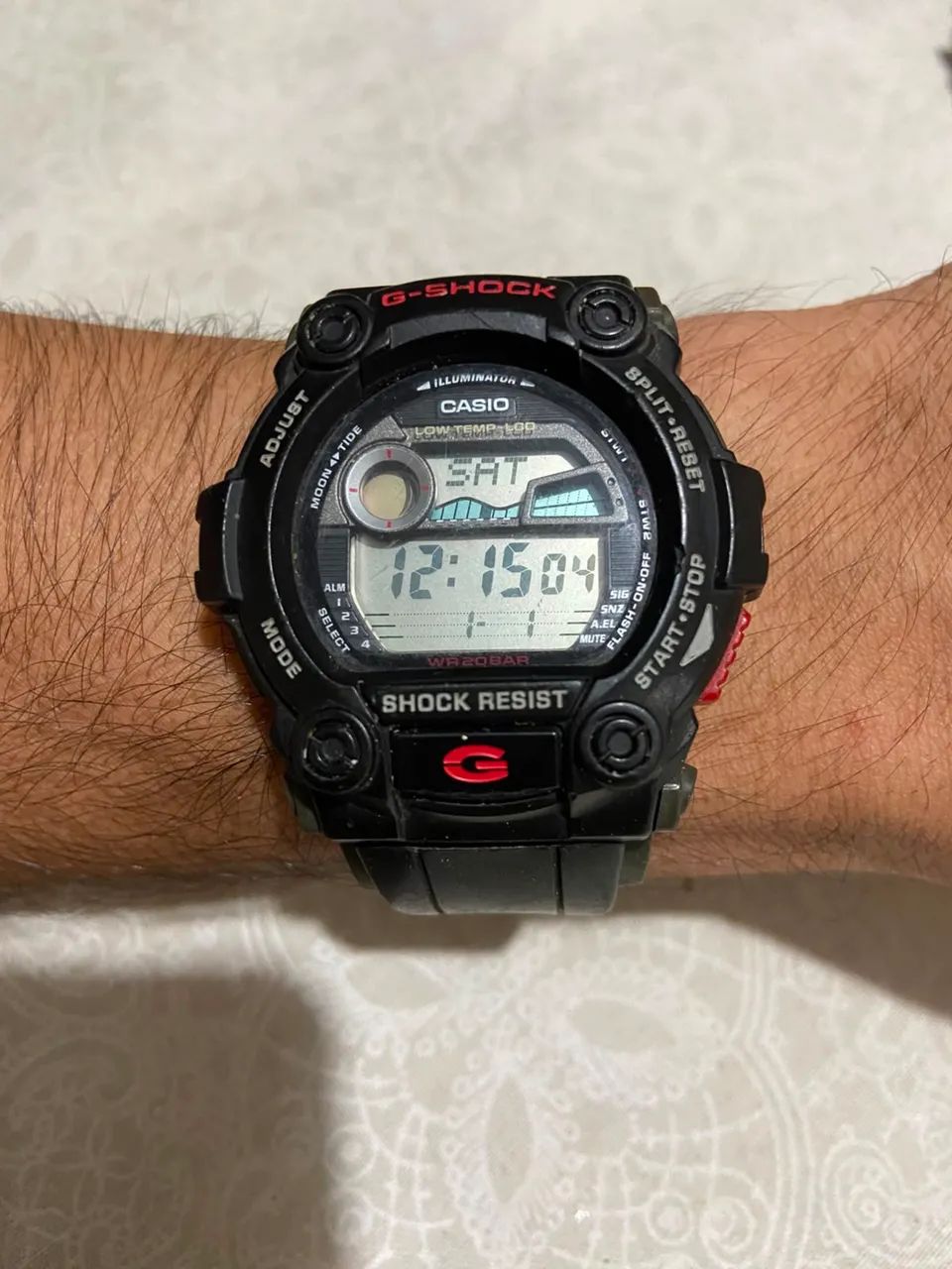 Relógio G Shock tábua maré 
