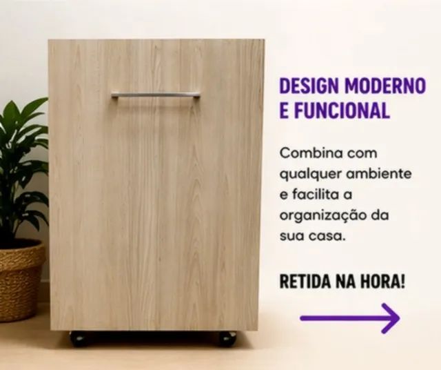 Gabinete para Tanque em MDF com Rodinhas - Ótimo Estado - Foto 5