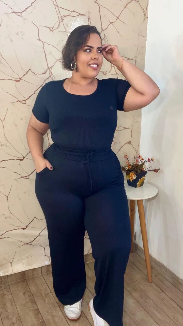Conjunto Ribana Canelado Plus Size - Foto 3