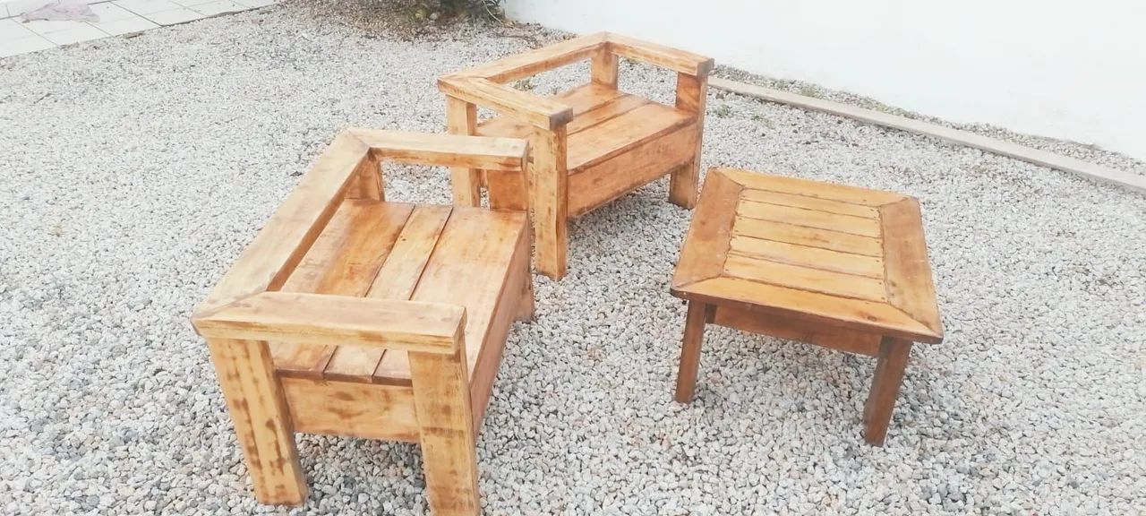 Mesa e banco Rústico 