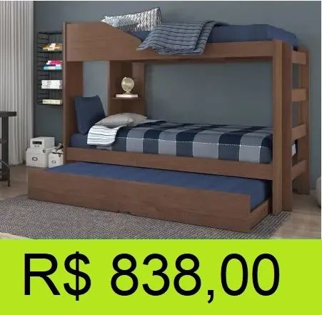 BELICHE - DISPONIVEL EM 2 CORS - COM CAMA AUXILIAR -COM ESCADA - PRONTA ENTREGA