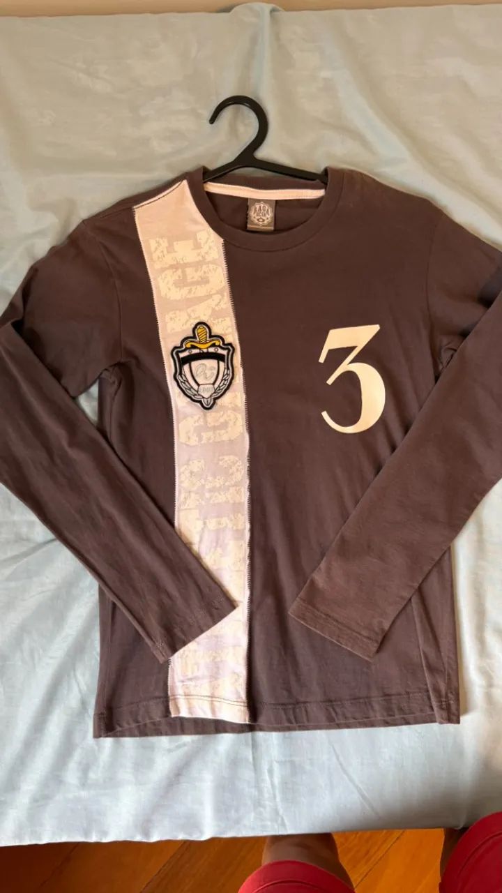 Camisa comprida marrom 10 anos