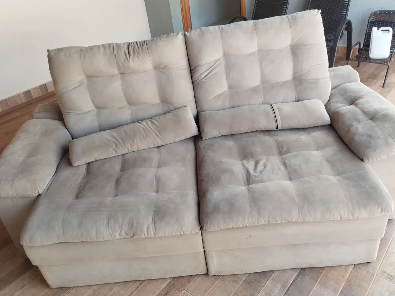 Sofá 4 Lugares Retrátil Reclinável Velosuede Cristal Next Sofás