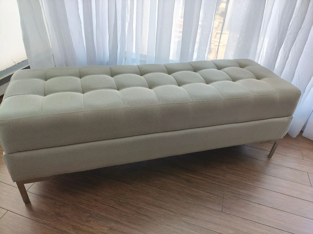 Banco recamier linho bege Novíssimo - Foto 4