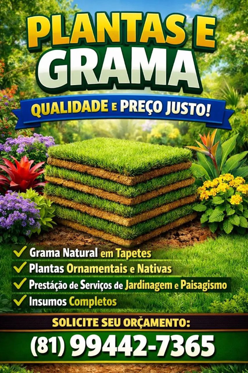 Plantas e Grama - Prestação de Serviços de Jardinagem e Paisagismo 