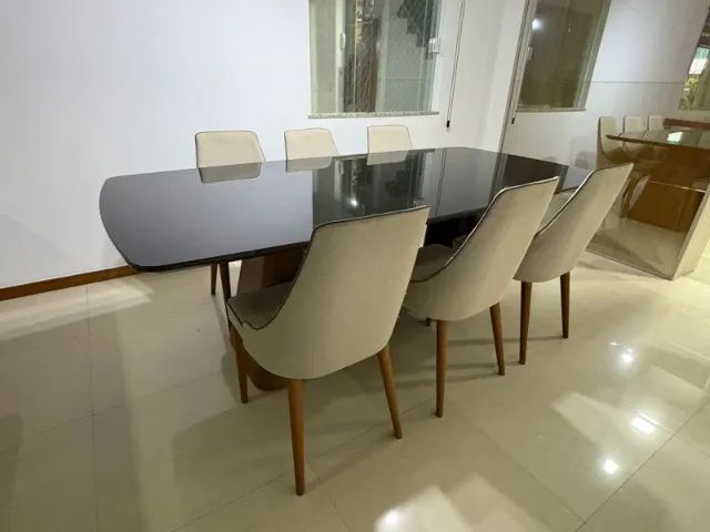 Mesa 8 Lugares com Tampo de Vidro - Foto 5