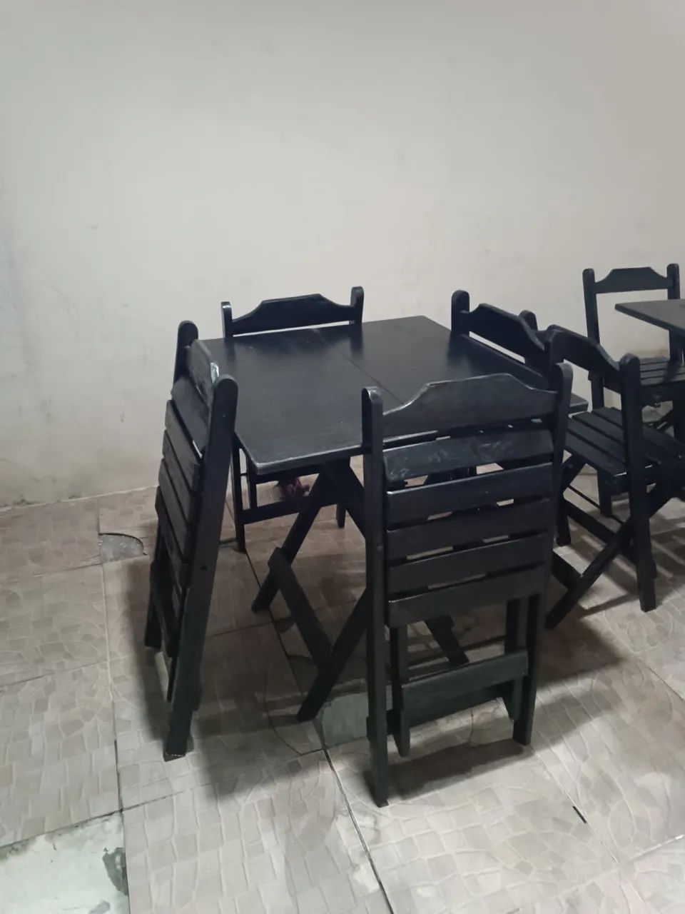 Jogo de mesa 70x70 preto  - Foto 3
