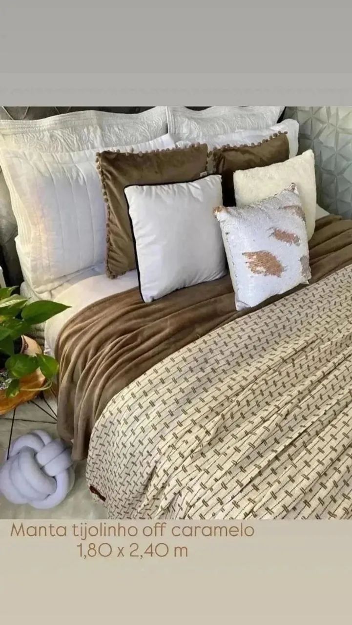Mantas de sofá algodão para decorar e proteger  - Foto 4