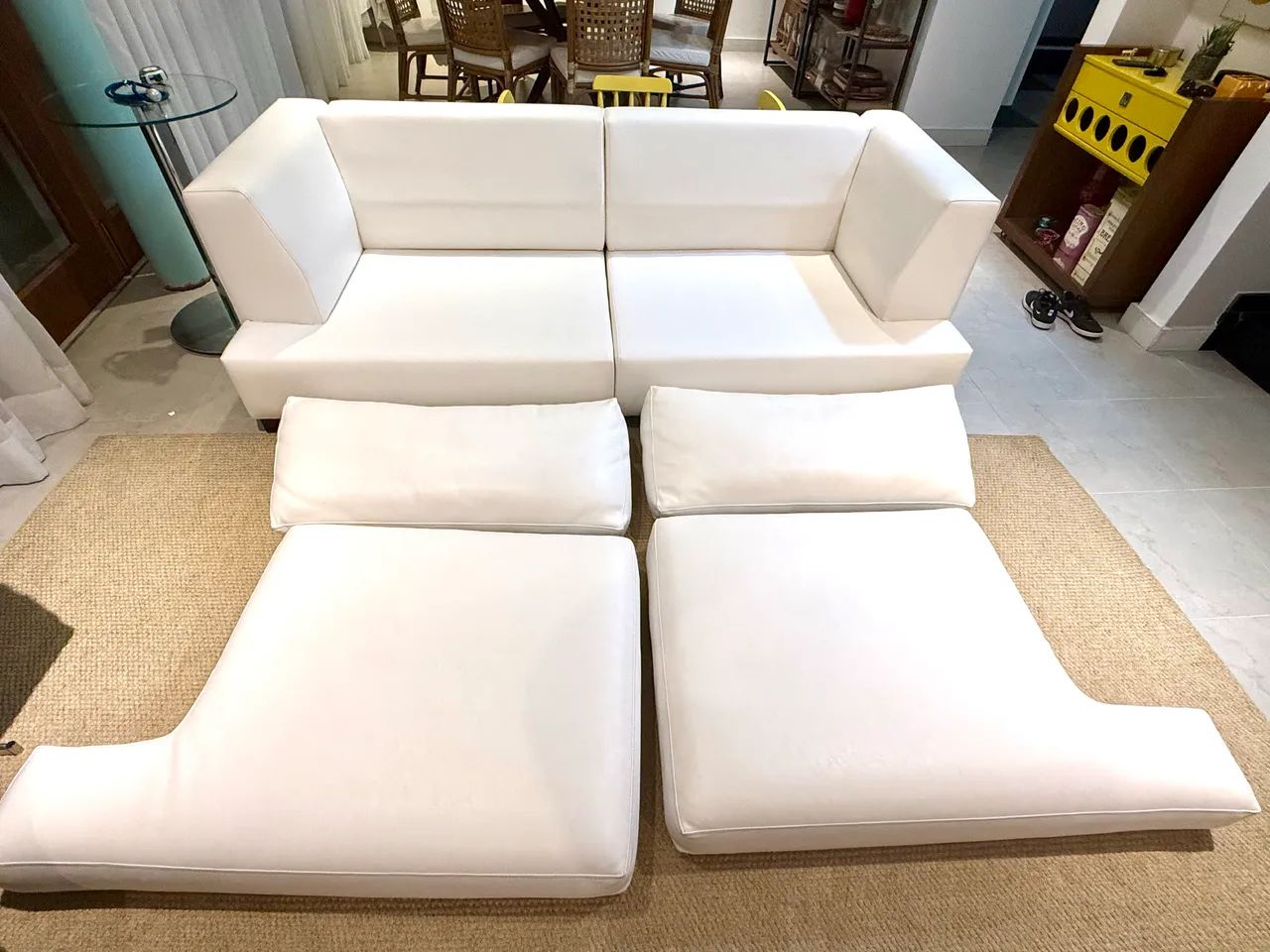 Sofá Branco em Couro Náutico  - Foto 4