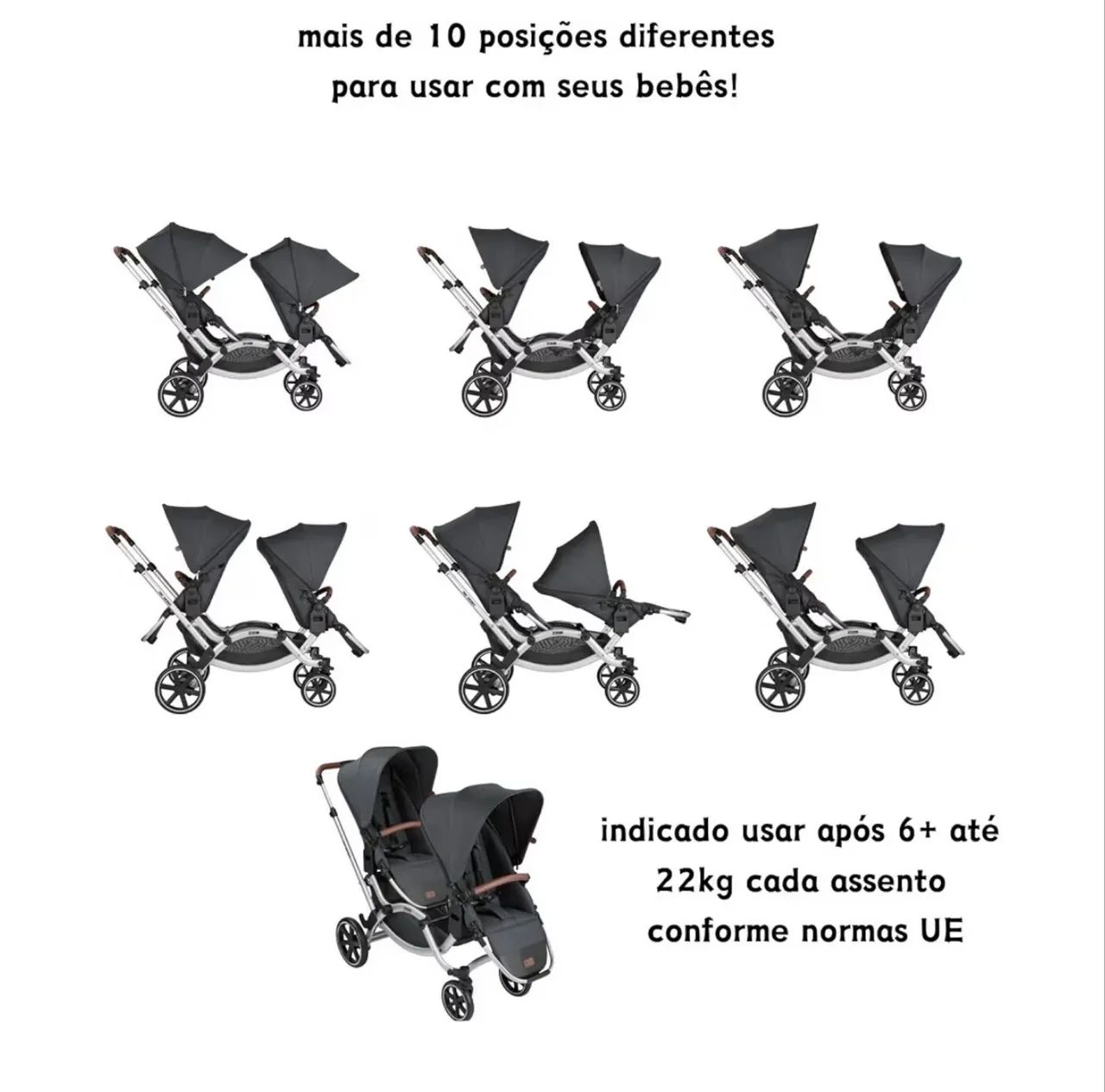 Carrinho bebê gêmeos ABC design - Foto 4