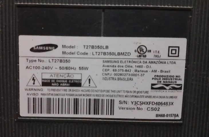TV Monitor LED Samsung 27 polegadas (Modelo LT27B350/Pra Conserto Ou Retirada De Peças) - Foto 4