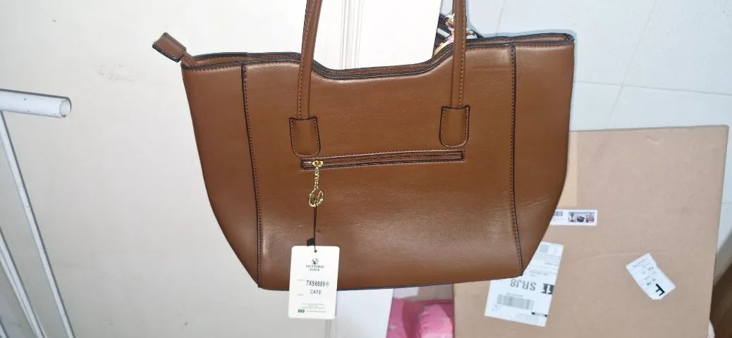 Bolsa nova marrom de couro sintetico LINDA - Foto 2