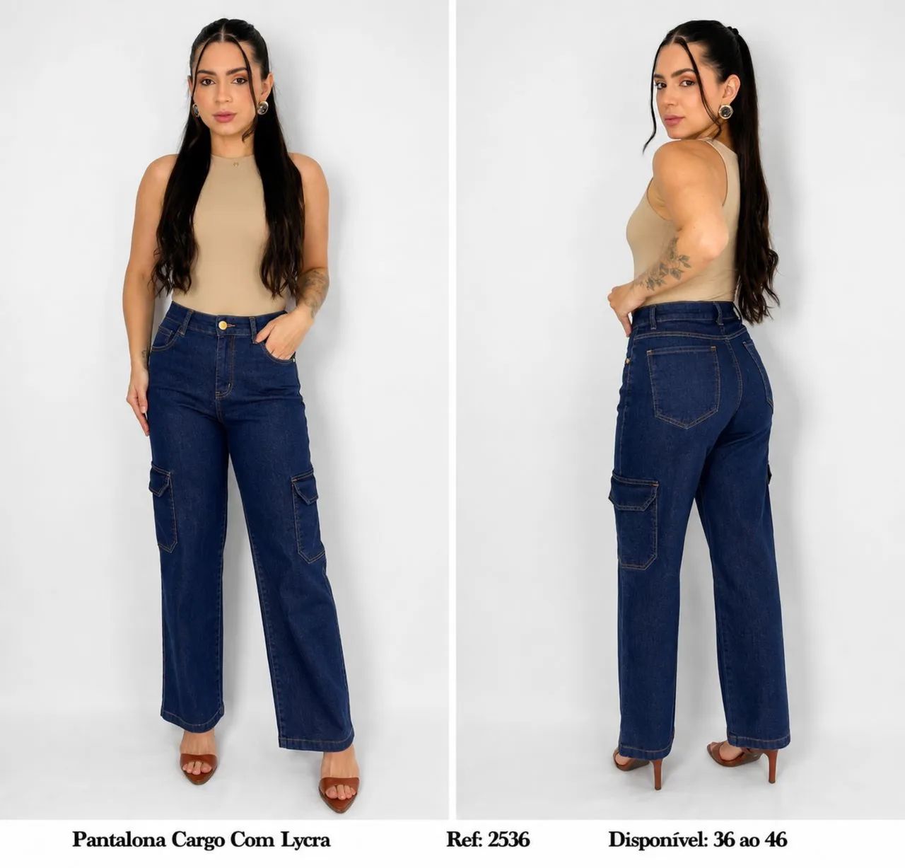 Calça Cargo Jeans com lycra  - Foto 3