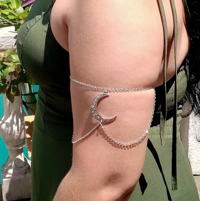 Bracelete Pulseira Arm Chain Boho Chic Lua Crescente - Foto 3