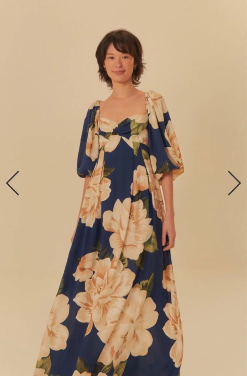Vestido farm longo estampado 