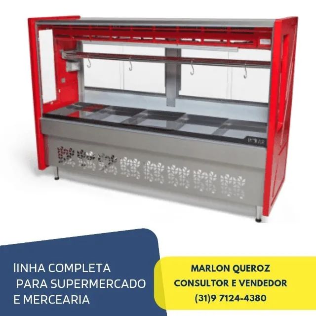 Balcão de Açougue 1,75M Polar Vernelho
