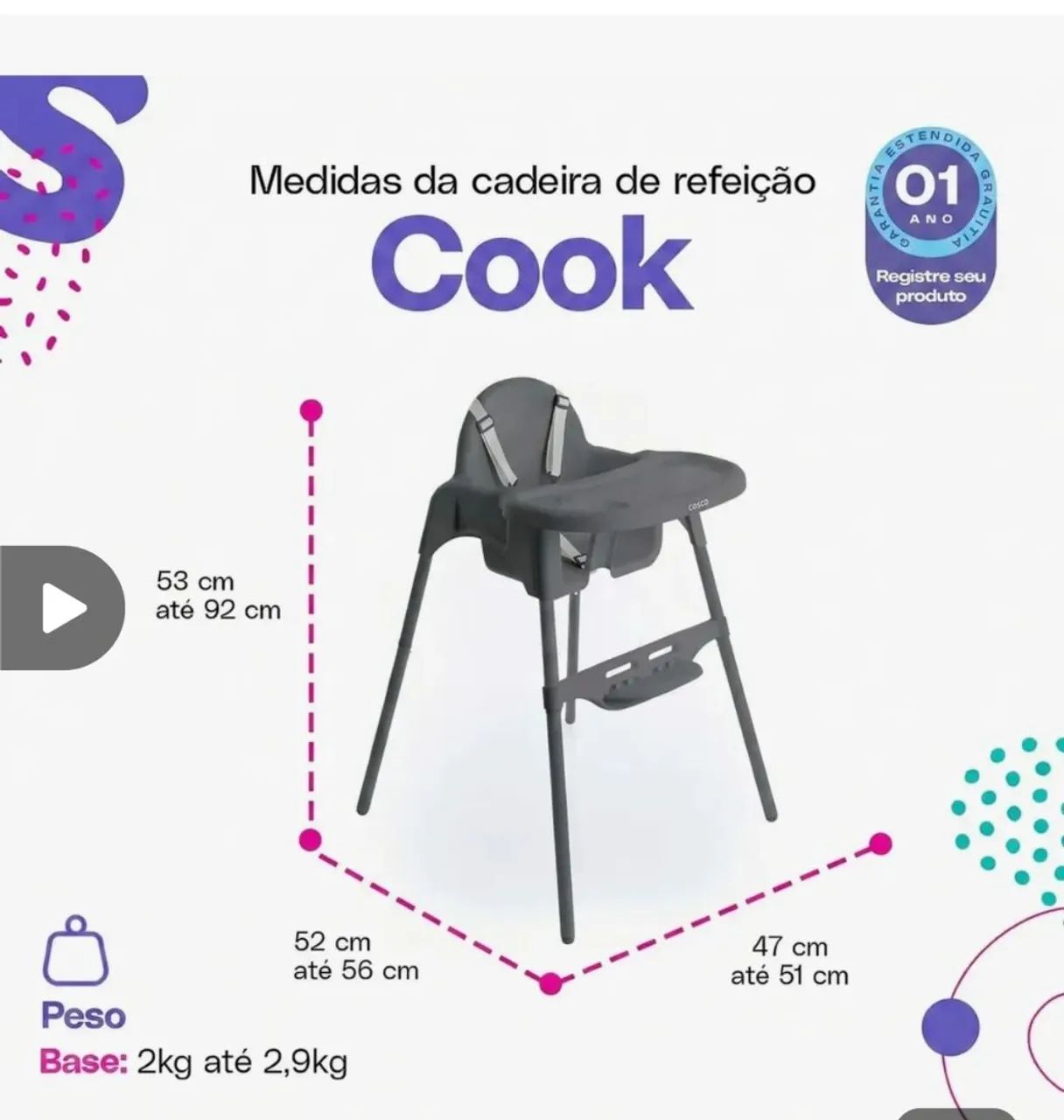 Vendei Cadeirinha de alimentação.  - Foto 2
