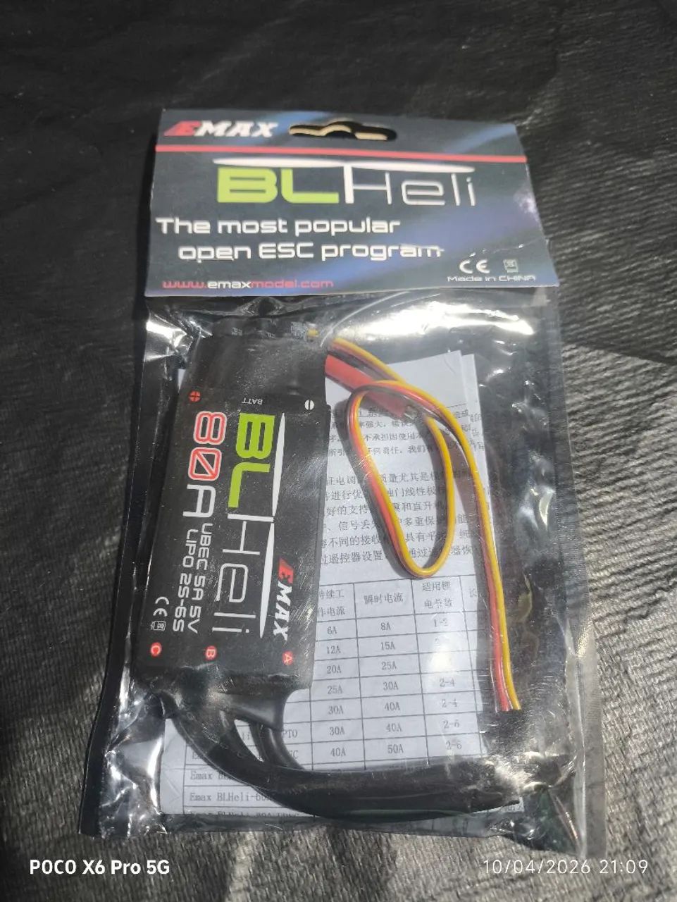 Esc Emax 80a Blheli u-bec 5v/3a de 2 a 6s para aeromodelo drone e helicóptero - Foto 2