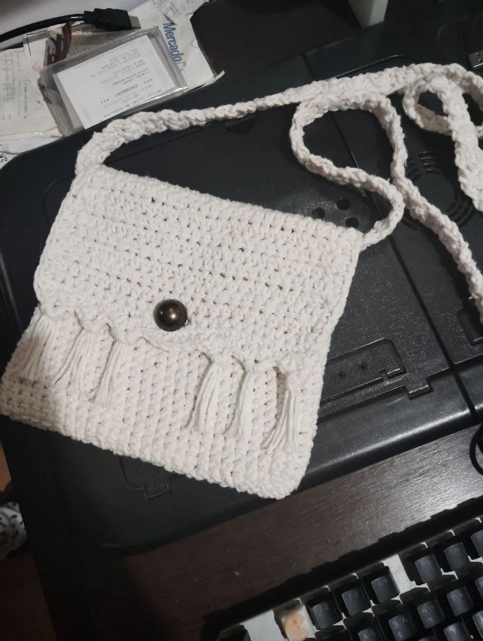 Bolsa de crochê nova