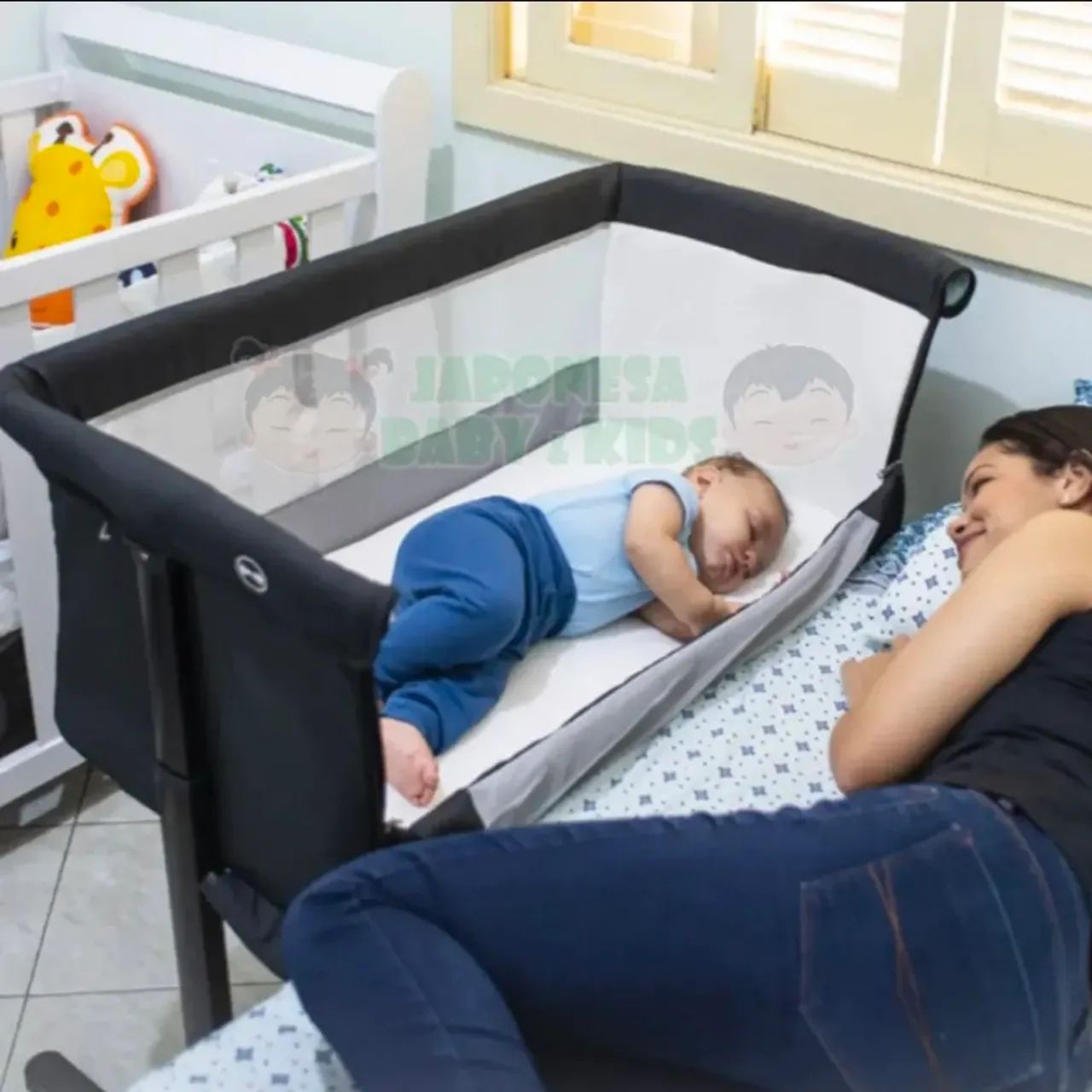 Berço Portátil Kiddo My Side | Ajuste de Altura | Lado a Lado Cama | Suporta 9kg - Foto 6