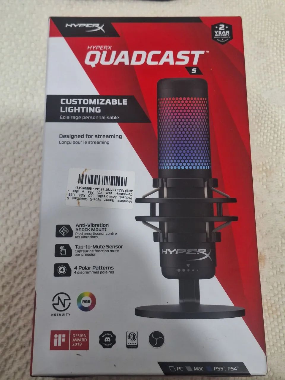 Microfone hyperx Quadcast S Original - Foto 5