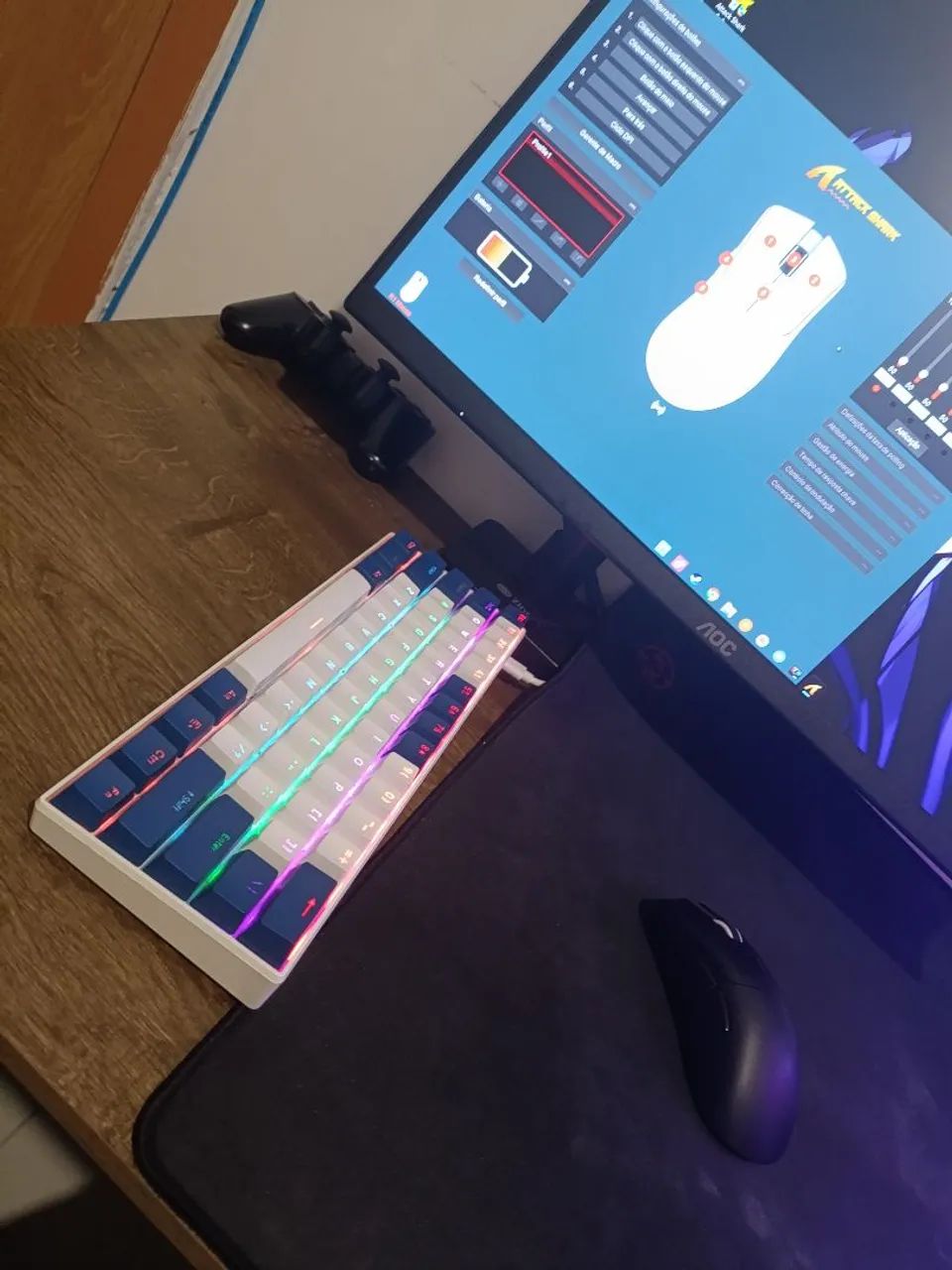 Kit teclado mouse e mouse ped grande 