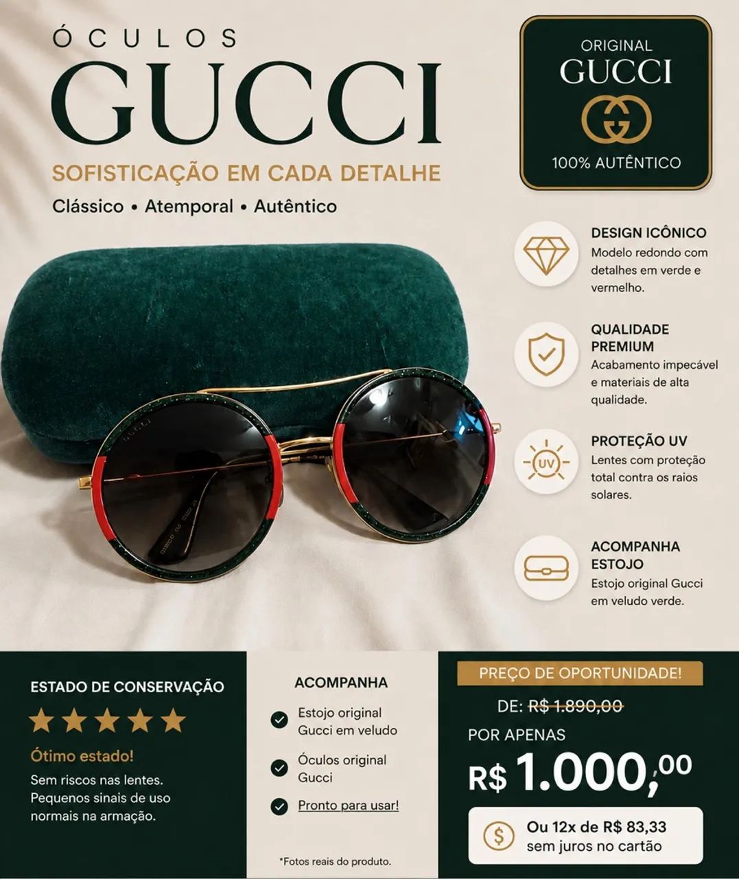 Óculos Gucci - ORIGINAL 