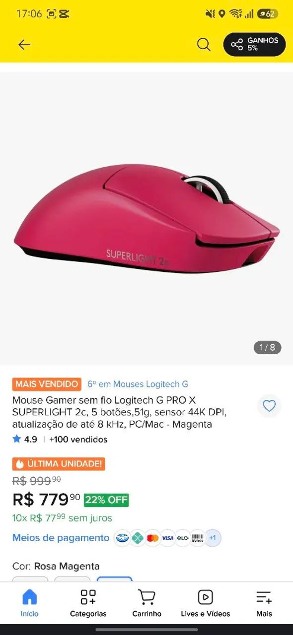 Mouse superligth G Pro X - Foto 3