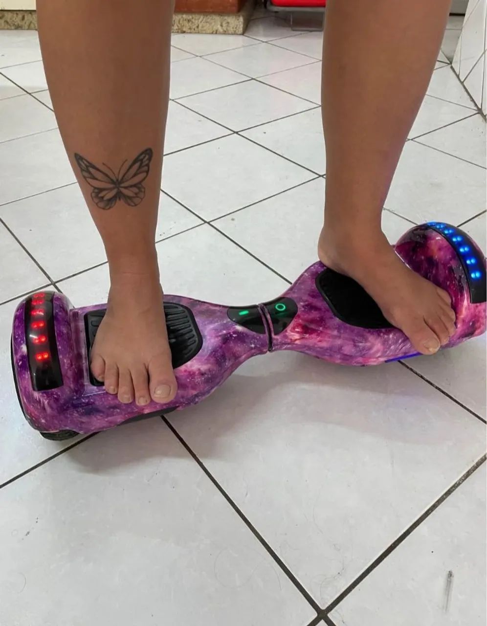 Hoverboard Roxo tem Bluetooth e LED - Foto 5