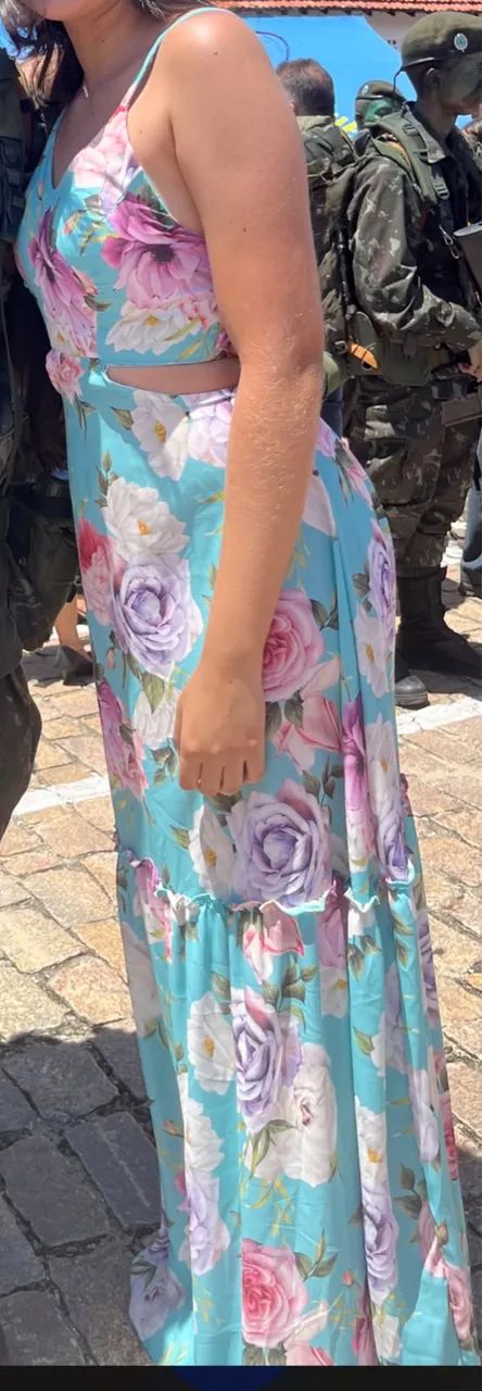 Vestido longo de alcinha 