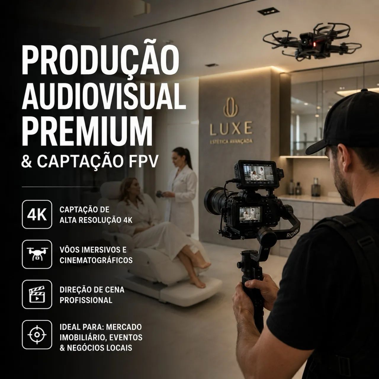 Produtora Audiovisual Premium | Filmagens Comerciais e Drone FPV
