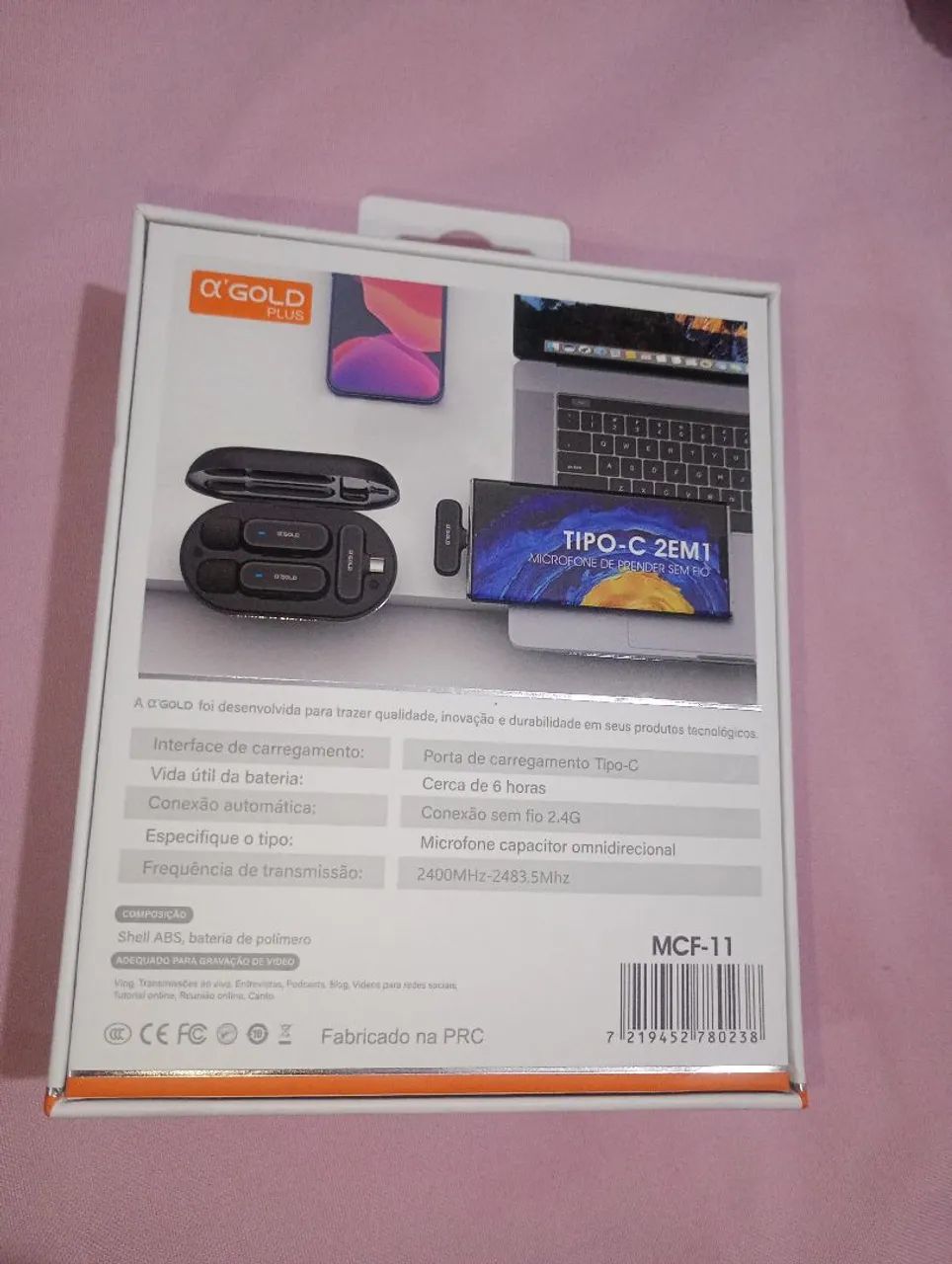 Microfone de lapela sem fio tipo C 2 em 1 - Foto 4