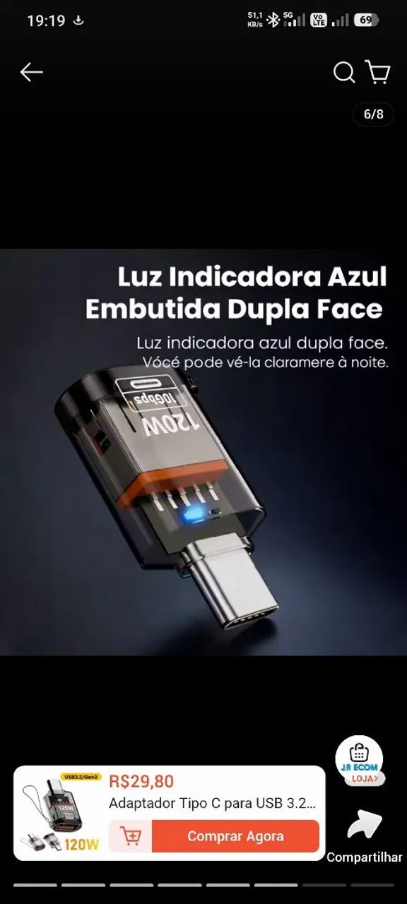 Adaptador Otg 120w usb 3.2 - Foto 4