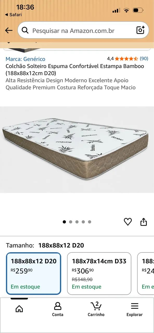 Cama solteiro + colchão Imperdível 