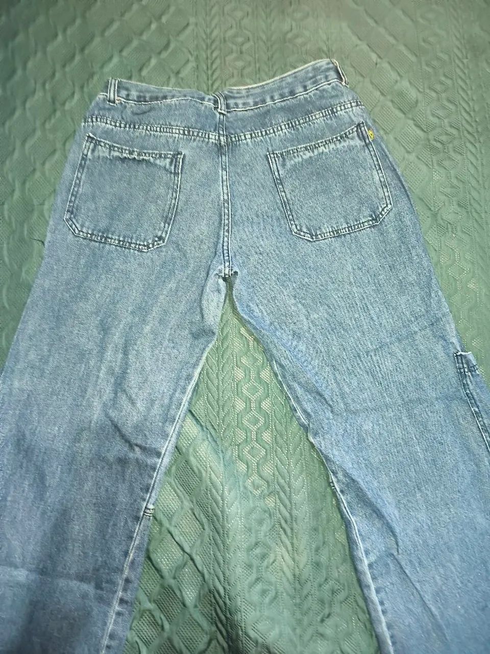 Calça cargo wide leg azul  - Foto 3