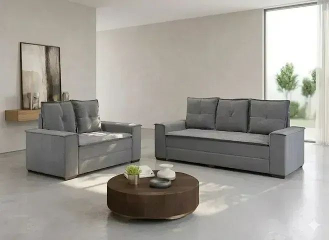 Sofá 2 e 3 lugares Barcelona Cinza