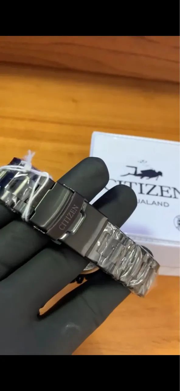 RELÓGIO DE PULSO CITIZEN TODO EM AÇO PRETO - Foto 2