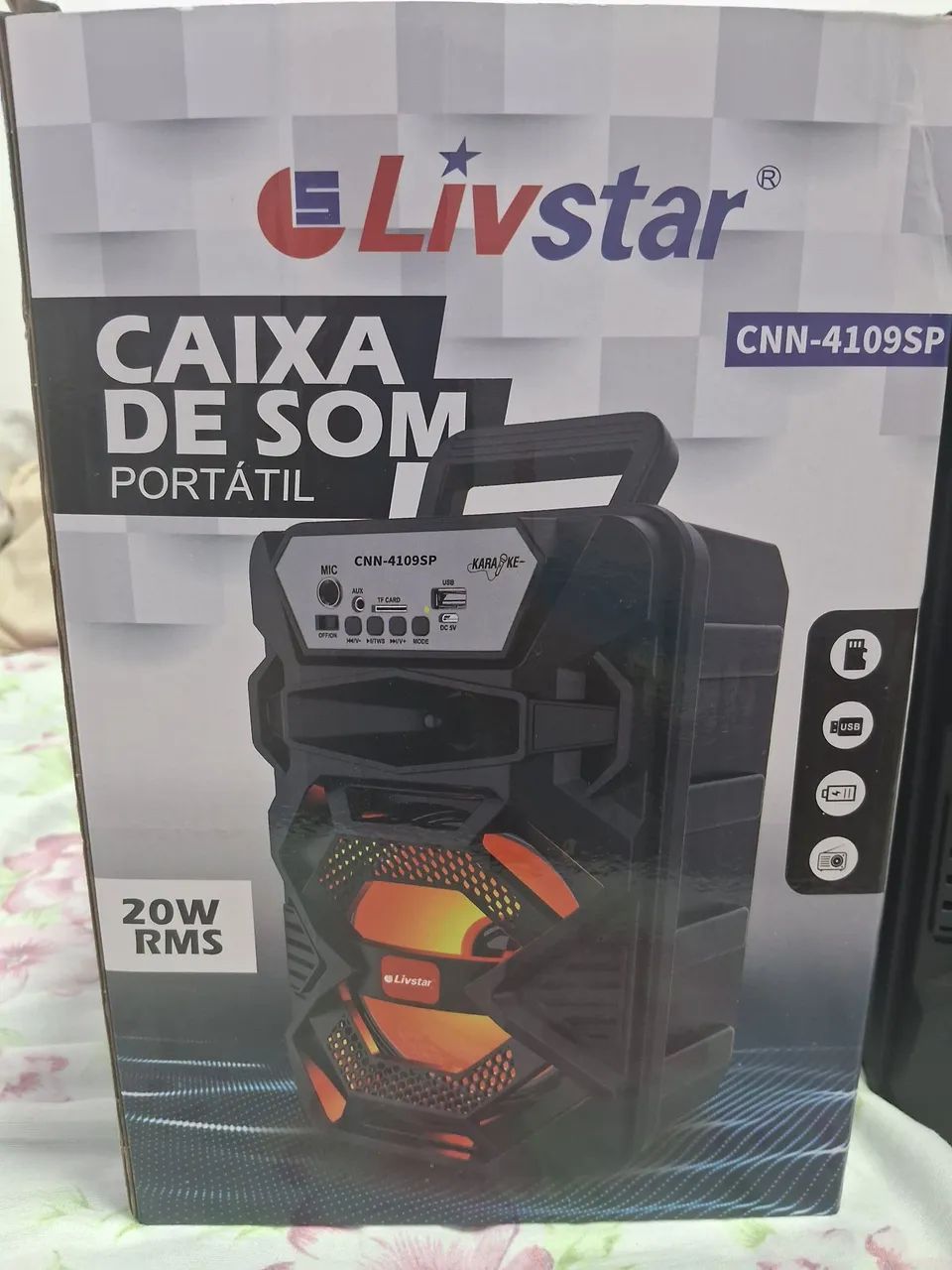CAIXA DE SOM PORTÁTIL + MICROFONE  - Foto 2