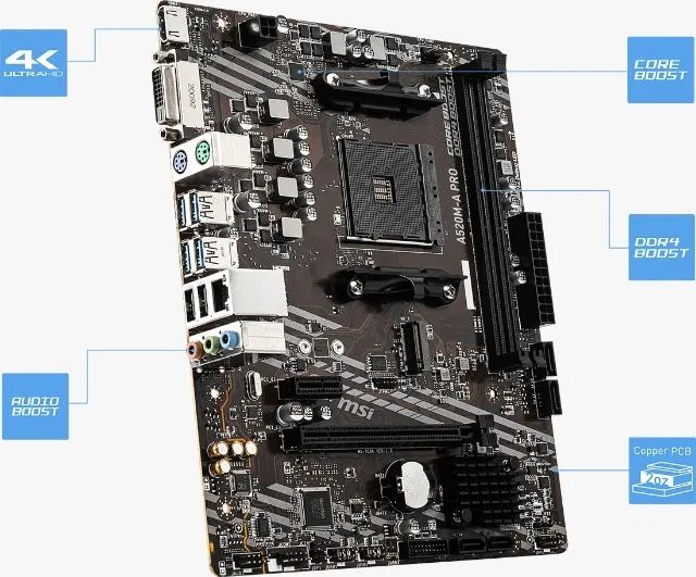 Placa mãe MSI A520M-A PRO - Foto 2