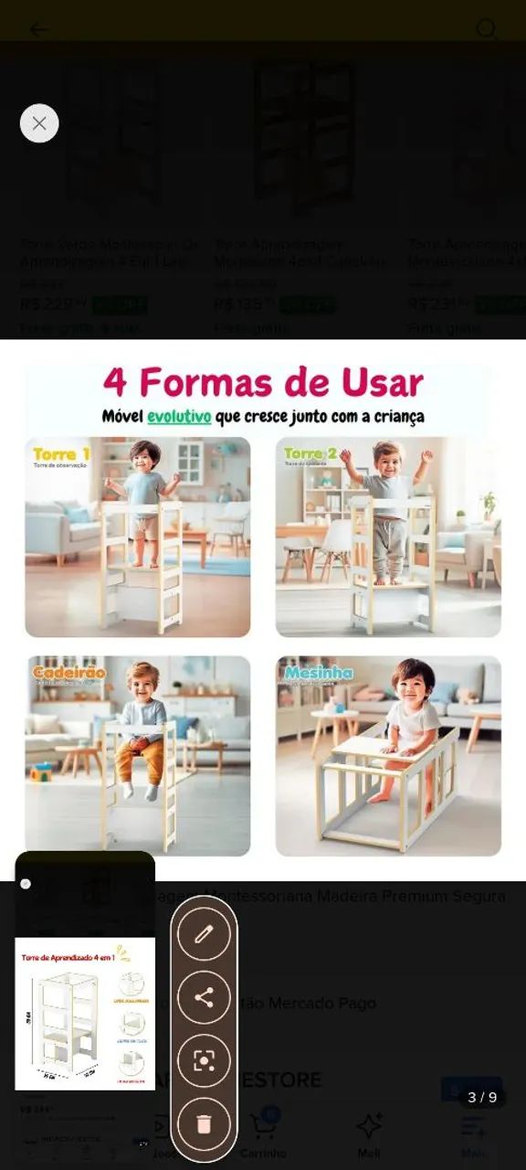 Cadeira de Alimentação Infantil / Torre Montessoriana