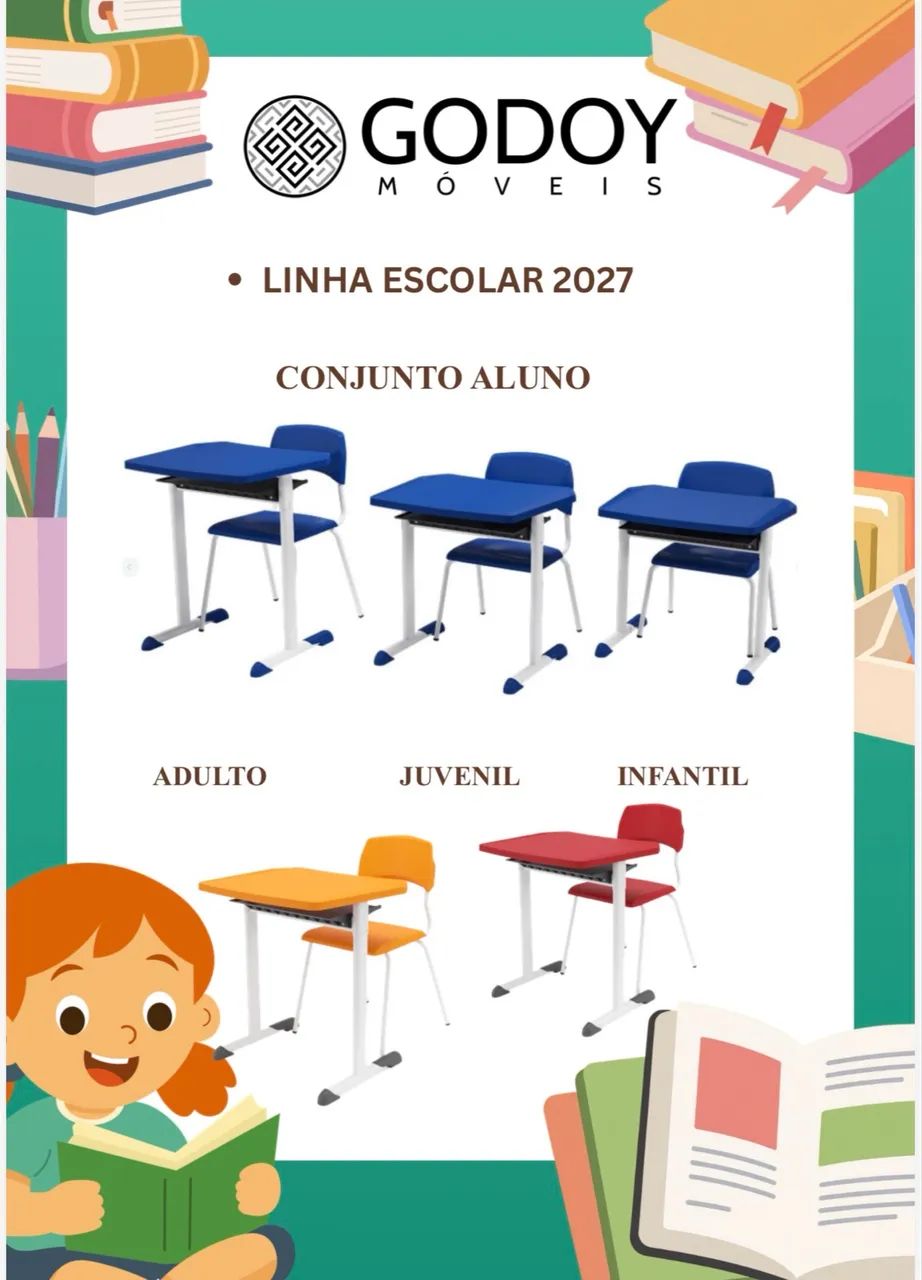 Conjunto escolar aluno - infantil, Juvenil e Adulto
