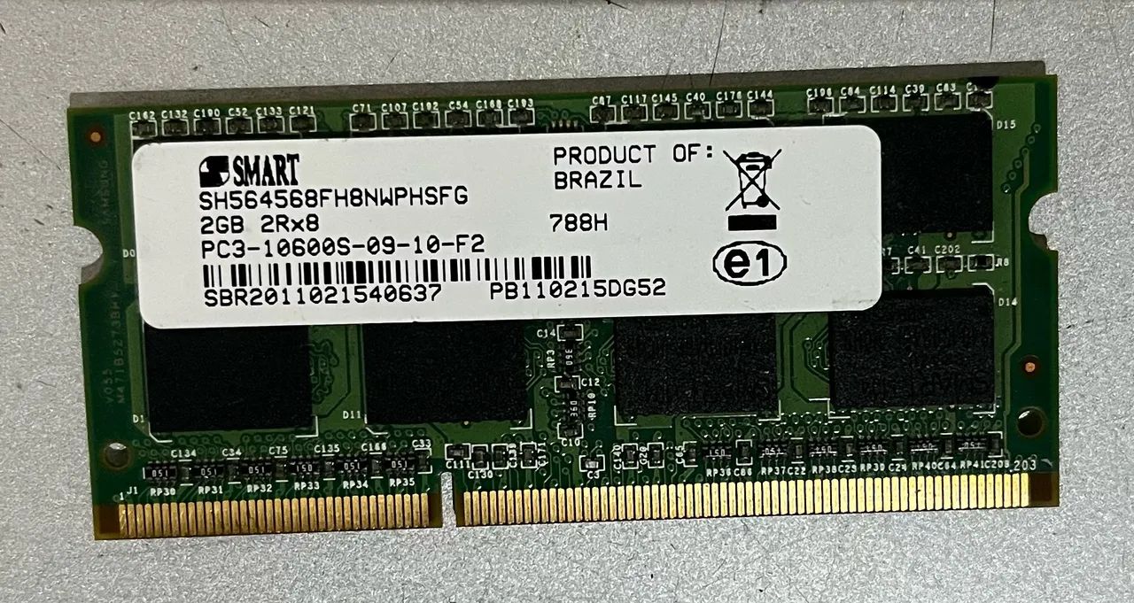 Memória ddr 3 para notebook 2gb 